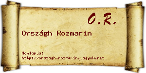 Országh Rozmarin névjegykártya